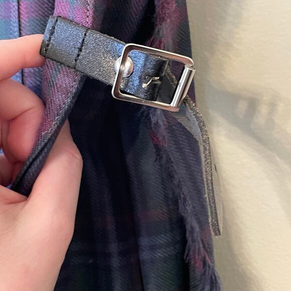 Hector Russell Small 26-28” waist tartan plaid pure wool kilt Scottish red blue - Picture 4 of 11